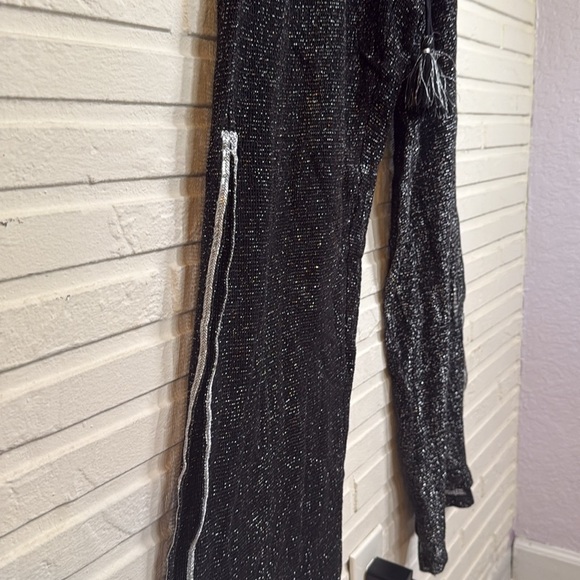 Turks & Caicos Black Shimmer Wide Leg Sheer Cover UP Pants, Women’s Size Large - Picture 8 of 8